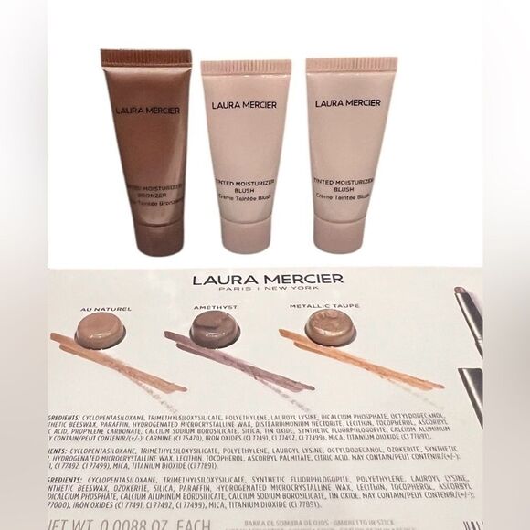 Laura Mercier Tinted Moisturizer Blush Bronzer Eye Sampler | Set of 4 | NEW - Picture 1 of 1